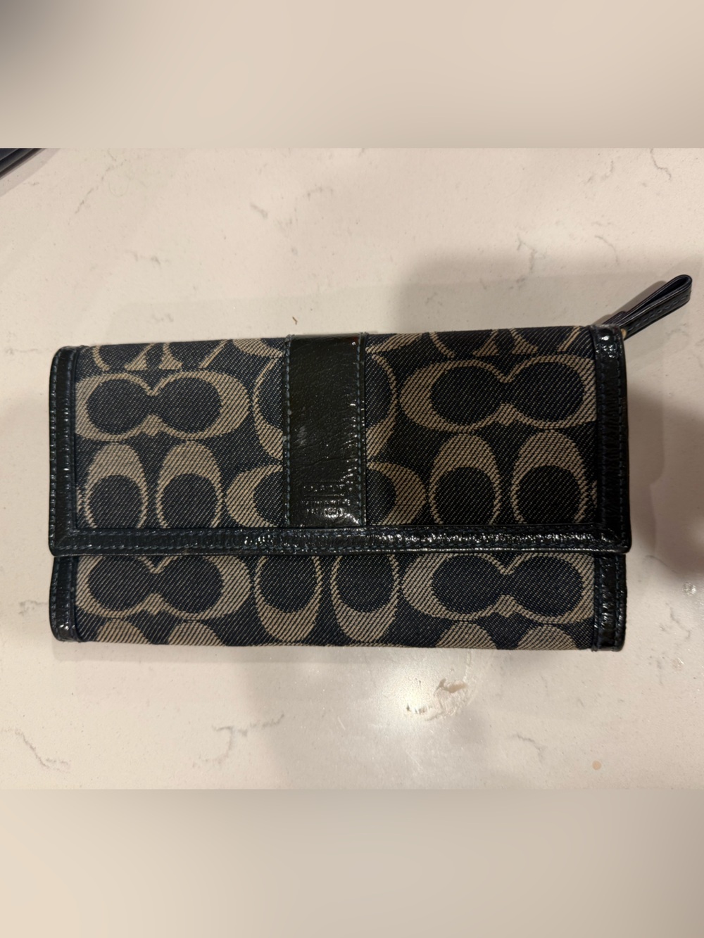 Coach Signature Canvas Wallet in Denim
